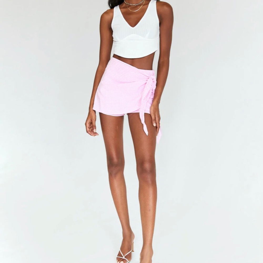 Princess Polly Kyla Gingham Skort Pink